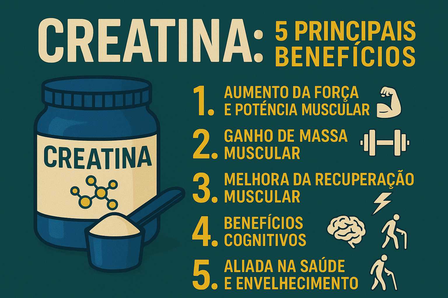 Creatina: 5 Principais Benefícios para a Saúde e Performance